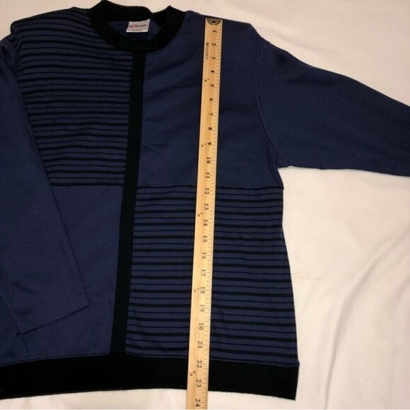 Vintage Aileen Cotton Knit Color Block Top with Bow Granny Core - Picture 8 of 12